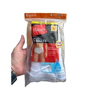 Hanes Men's BRIEFS Underwear Sz LARGE (36-38") ComfortFlex Waistband 6-Pack NIP